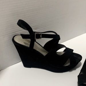 Black Strappy Wedges
